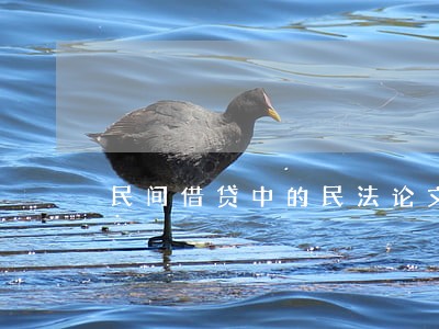 民间借贷中的民法论文 民间借贷中的民法论文
