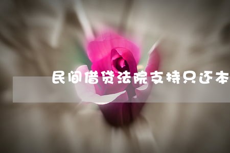 民间借贷法院支持只还本金吗 民间借贷法院支持只还本金吗