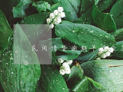 民间借贷逾期不还会怎么样 民间借贷逾期不还会怎么样