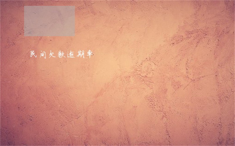 民间欠款逾期率 民间欠款逾期率