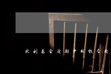 水利基金逾期申报能否处罚 水利基金逾期申报能否处罚