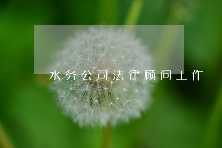 水务公司法律顾问工作 水务公司法律顾问工作