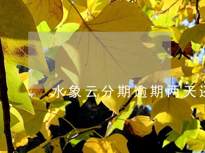 水象云分期逾期两天还 水象云分期逾期两天还