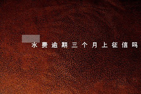 水费逾期三个月上征信吗 水费逾期三个月上征信吗