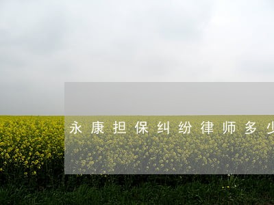 永康担保纠纷律师多少钱专业可靠 永康担保纠纷律师多少钱专业可靠