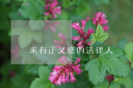 求有正义感的法律人 求有正义感的法律人