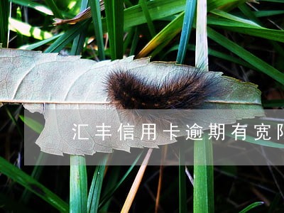 汇丰信用卡逾期有宽限期吗 汇丰信用卡逾期有宽限期吗