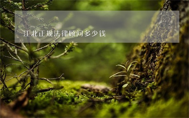 江北正规法律顾问多少钱 江北正规法律顾问多少钱