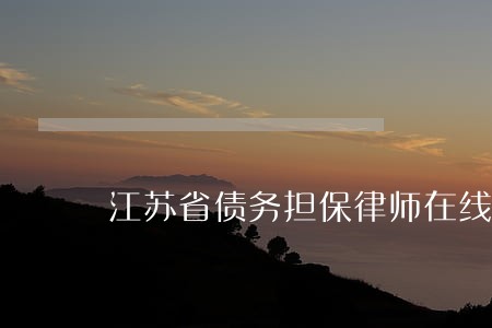 江苏省债务担保律师在线咨询 江苏省债务担保律师在线咨询