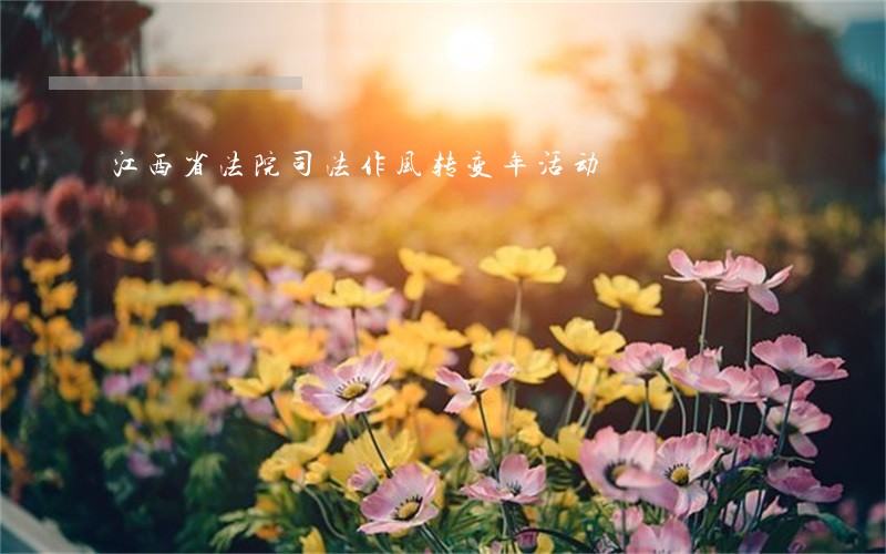 江西省法院司法作风转变年活动 江西省法院司法作风转变年活动