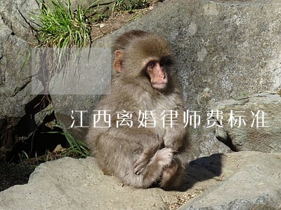 江西离婚律师费标准 江西离婚律师费标准