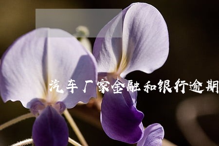汽车厂家金融和银行逾期 汽车厂家金融和银行逾期