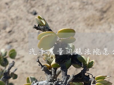 汽车质量问题法院怎么判 汽车质量问题法院怎么判