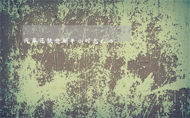 汽车还款逾期半小时怎么办 汽车还款逾期半小时怎么办