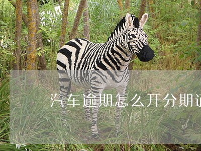 汽车逾期怎么开分期证明 汽车逾期怎么开分期证明
