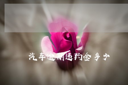 汽车逾期违约金多少