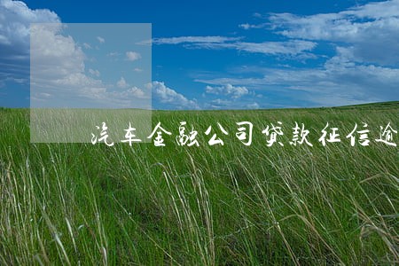 汽车金融公司贷款征信逾期 汽车金融公司贷款征信逾期