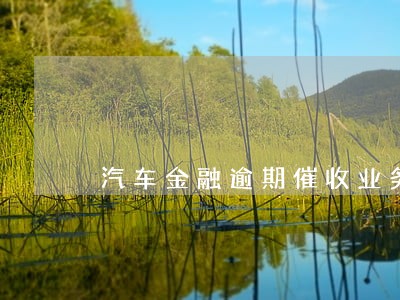 汽车金融逾期催收业务流程 汽车金融逾期催收业务流程