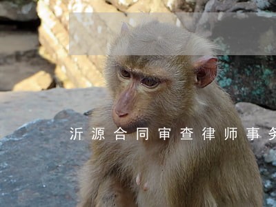 沂源合同审查律师事务所