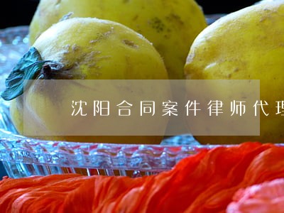 沈阳合同案件律师代理费