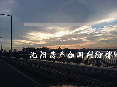 沈阳房产合同纠纷律师咨询