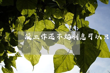没工作还不起利息可以只还本金吗 没工作还不起利息可以只还本金吗