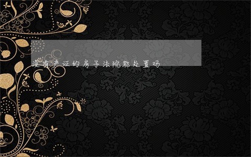 没有产证的房子法院能处置吗 没有产证的房子法院能处置吗