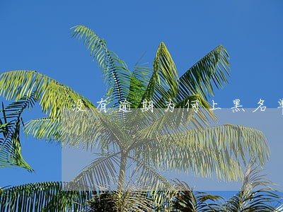 没有逾期为何上黑名单 没有逾期为何上黑名单