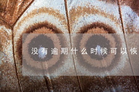 没有逾期什么时候可以恢复评估 没有逾期什么时候可以恢复评估