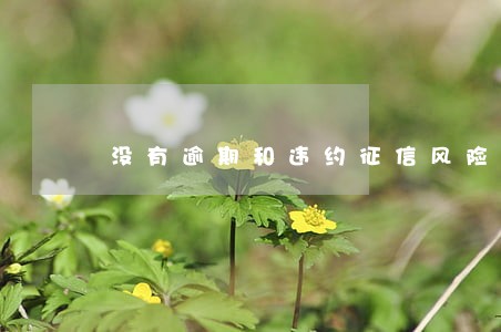 没有逾期和违约征信风险等级高 没有逾期和违约征信风险等级高