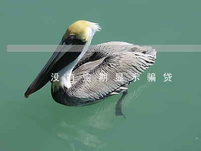 没有逾期显示骗贷 没有逾期显示骗贷
