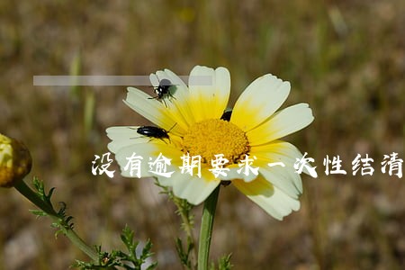 没有逾期要求一次性结清 没有逾期要求一次性结清