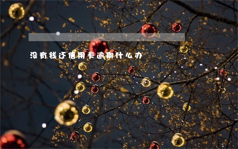 没有钱还信用卡逾期什么办 没有钱还信用卡逾期什么办