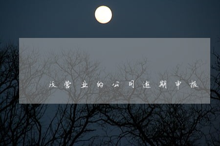 没营业的公司逾期申报