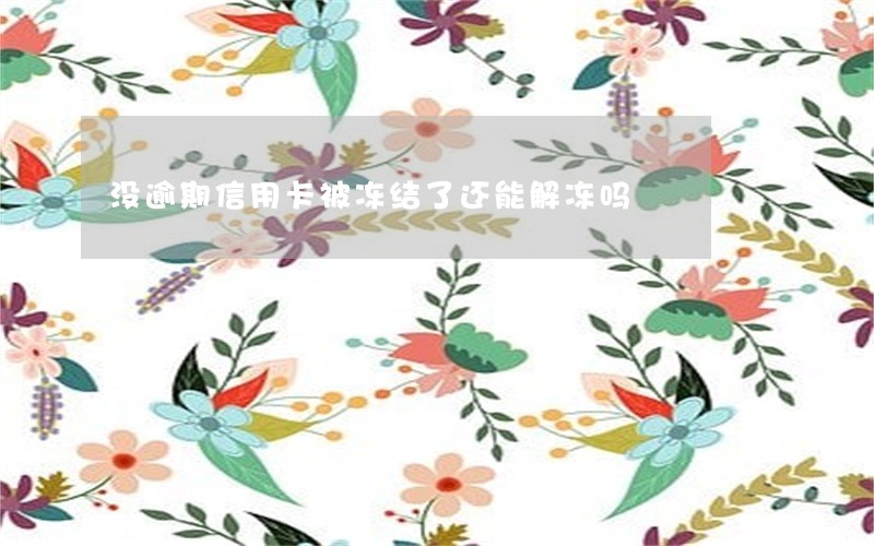 没逾期信用卡被冻结了还能解冻吗