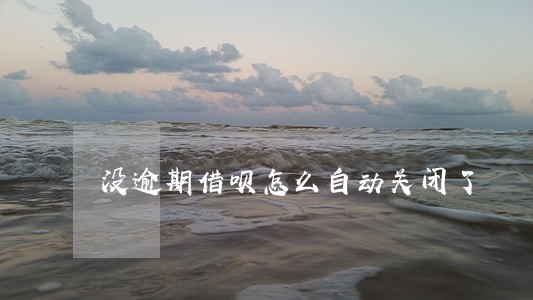 没逾期借呗怎么自动关闭了 没逾期借呗怎么自动关闭了