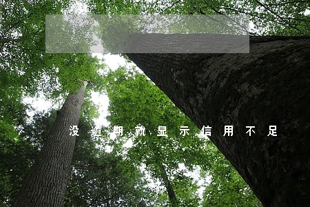 没逾期就显示信用不足 没逾期就显示信用不足
