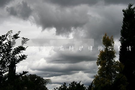 沧州开庭辩护律师收费情况 沧州开庭辩护律师收费情况