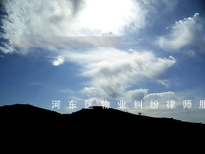 河东区物业纠纷律师服务 河东区物业纠纷律师服务