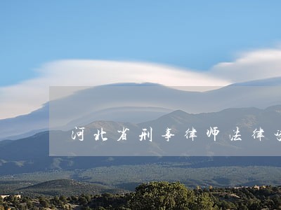 河北省刑事律师法律咨询