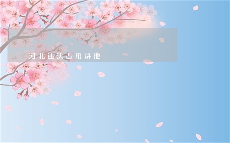 河北违法占用耕地 河北违法占用耕地