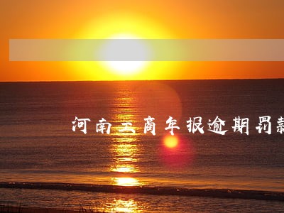 河南工商年报逾期罚款 河南工商年报逾期罚款
