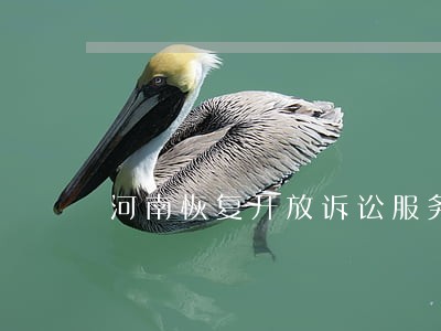 河南恢复开放诉讼服务中心 河南恢复开放诉讼服务中心