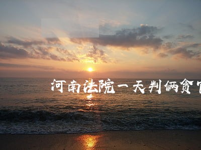 河南法院一天判俩贪官