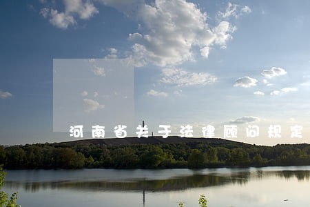 河南省关于法律顾问规定