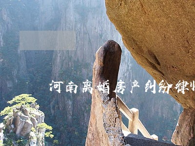 河南离婚房产纠纷律师