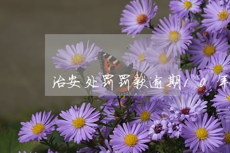 治安处罚罚款逾期10年 治安处罚罚款逾期10年