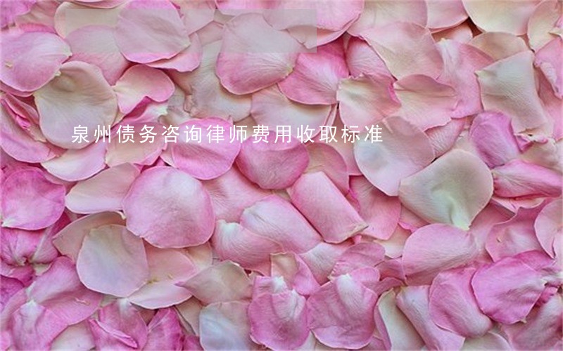 泉州债务咨询律师费用收取标准 泉州债务咨询律师费用收取标准