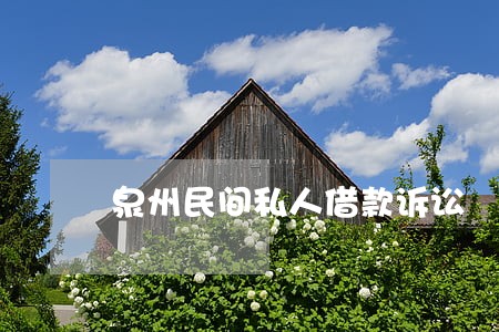 泉州民间私人借款诉讼