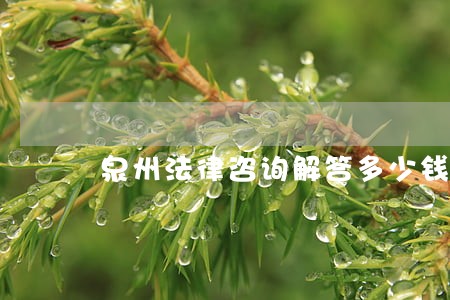 泉州法律咨询解答多少钱 泉州法律咨询解答多少钱